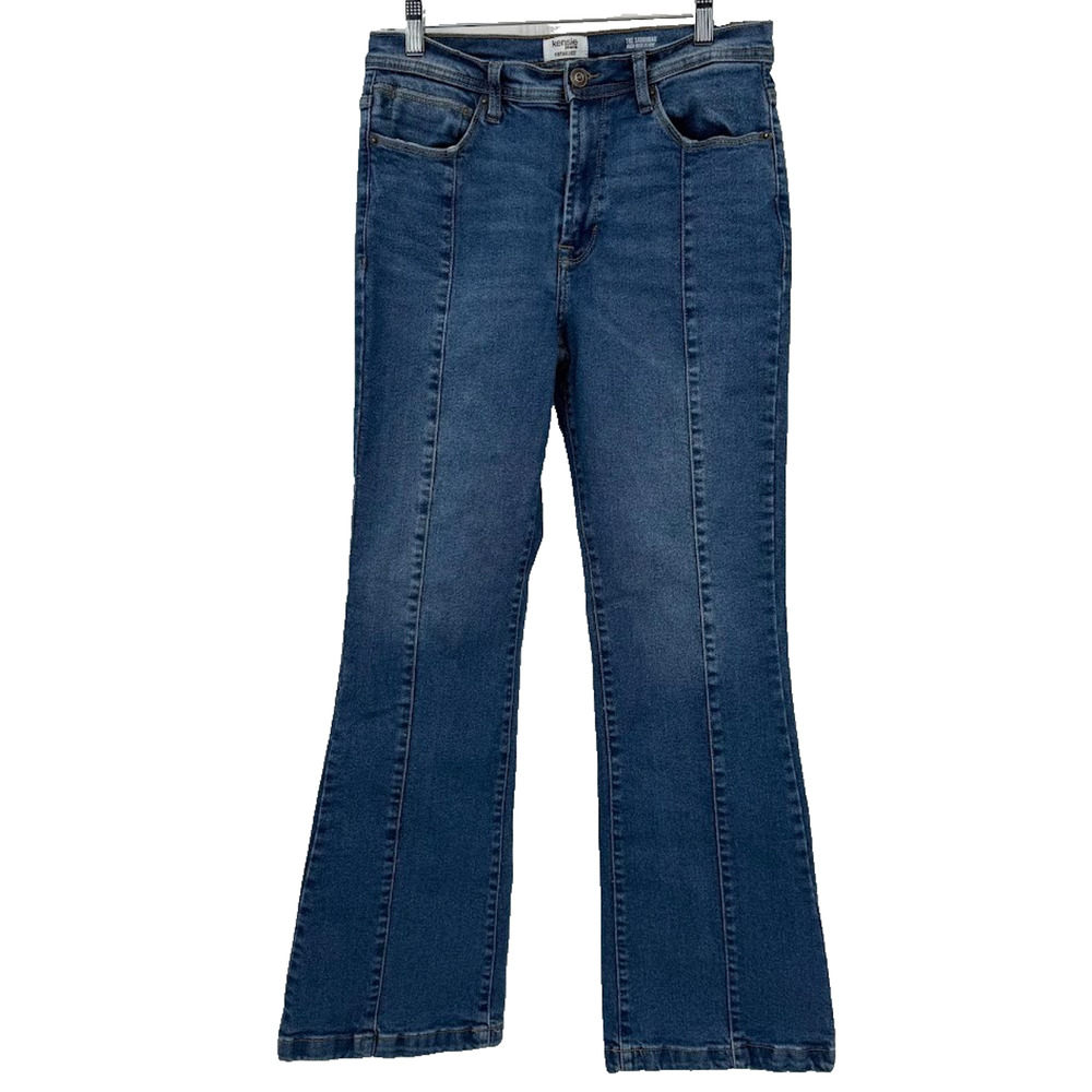 Kensie Jeans Vintage Luxe Flare Jeans Women Size 8/29 Blue Stretch Mid Rise